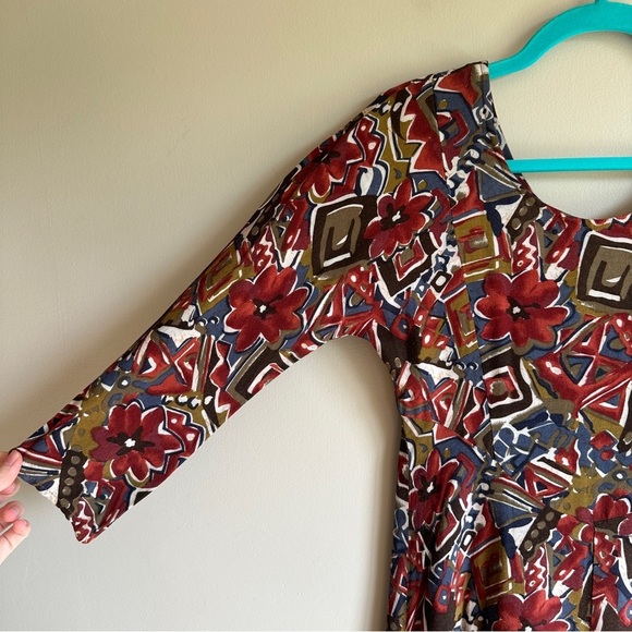 Vintage All That Jazz Print Scoop Neck Maxi Dress - Picture 2 of 12